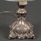Louis XIV style 19th century silver or silver metal lamp with white lampshade