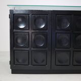 Black brutalist sideboard by Frans Defour, Belgium 1970's