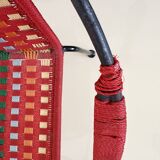 Vintage children's armchair in metal and multicolored braided wire from Togo