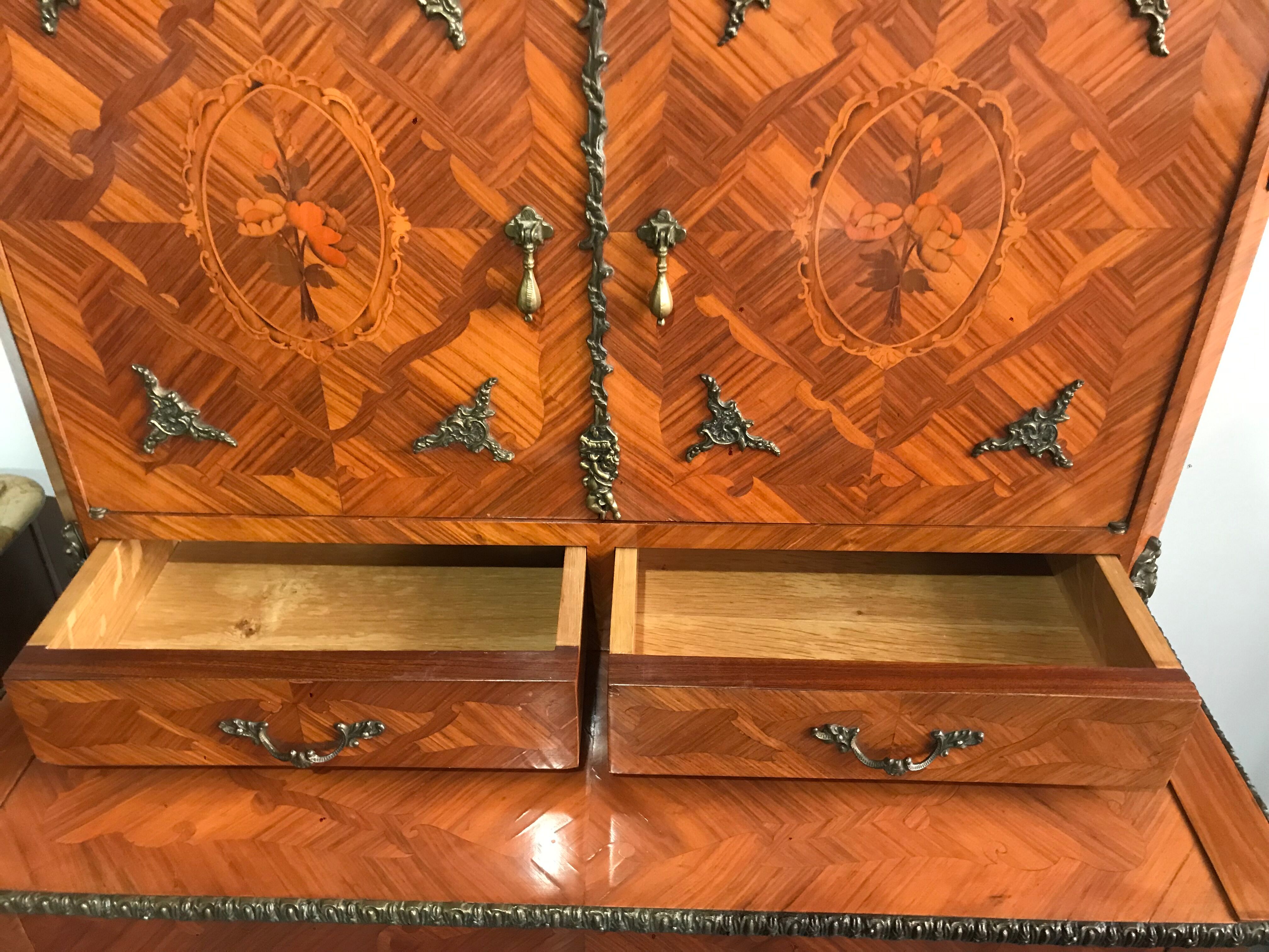 Former secretary in rosewood marquetry