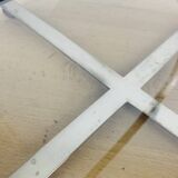 Silver metal and smoked glass tray