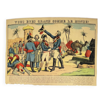 Image d'epinal napoleon bonaparte en egypte : "vous êtes grand comme le monde". pellerin imprimeur.