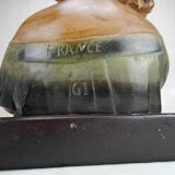 Old plaster bust under study art deco antique french bust 30s