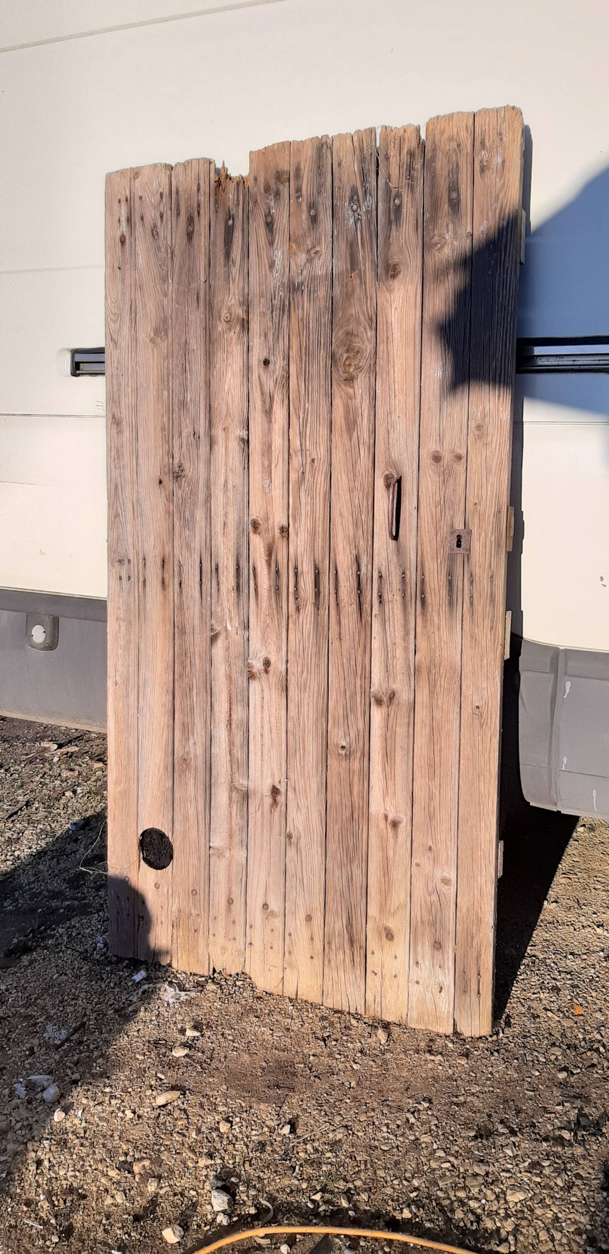Old wooden barn gate