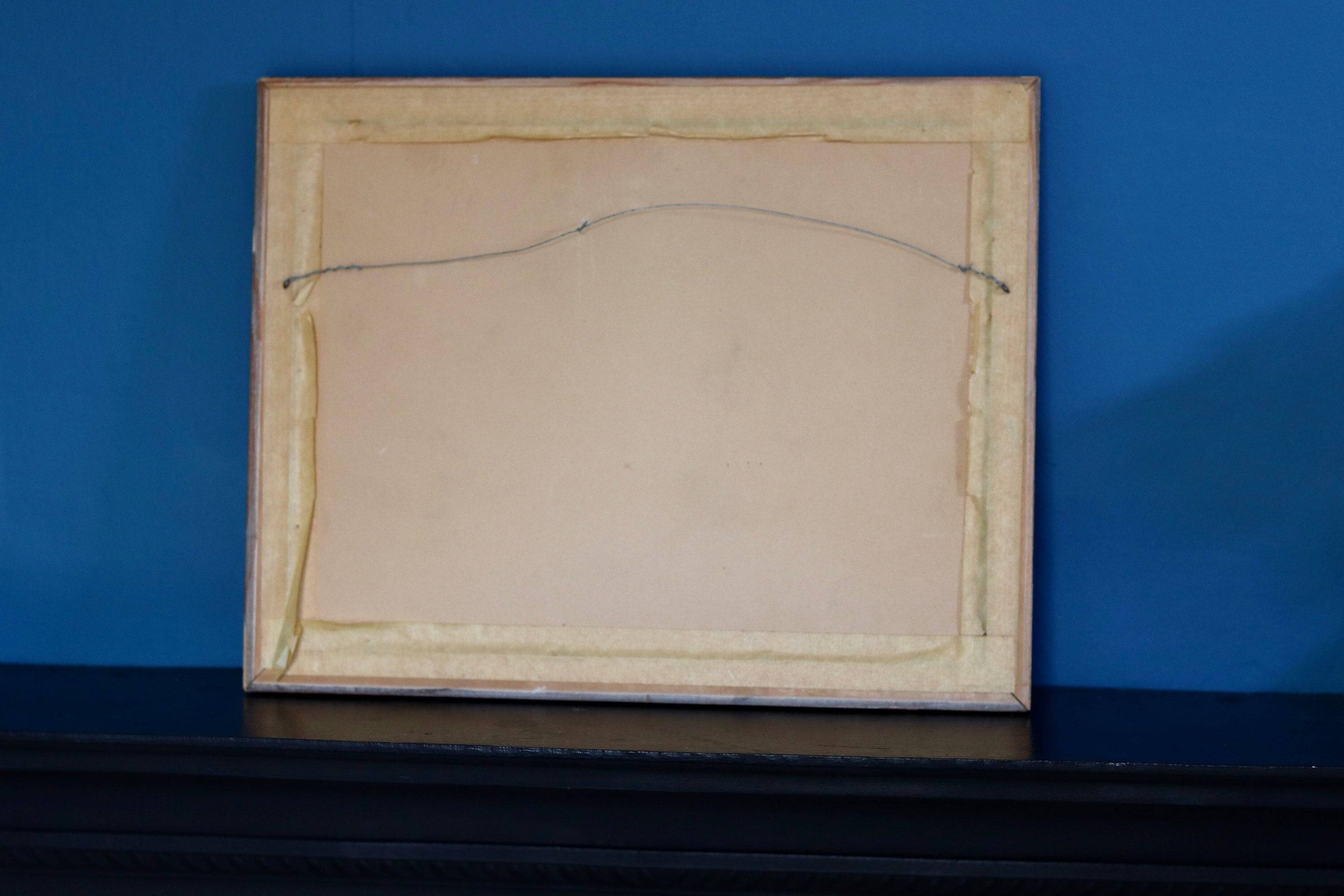 Original Swedish oil on canvas from the mid-century "Marina" by Steu (1971) - Framed