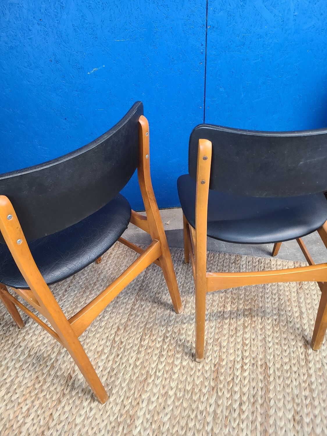 Scandinavian chair circa 1970 black skai