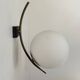 Vintage brass and opaline wall lamp, France 1960