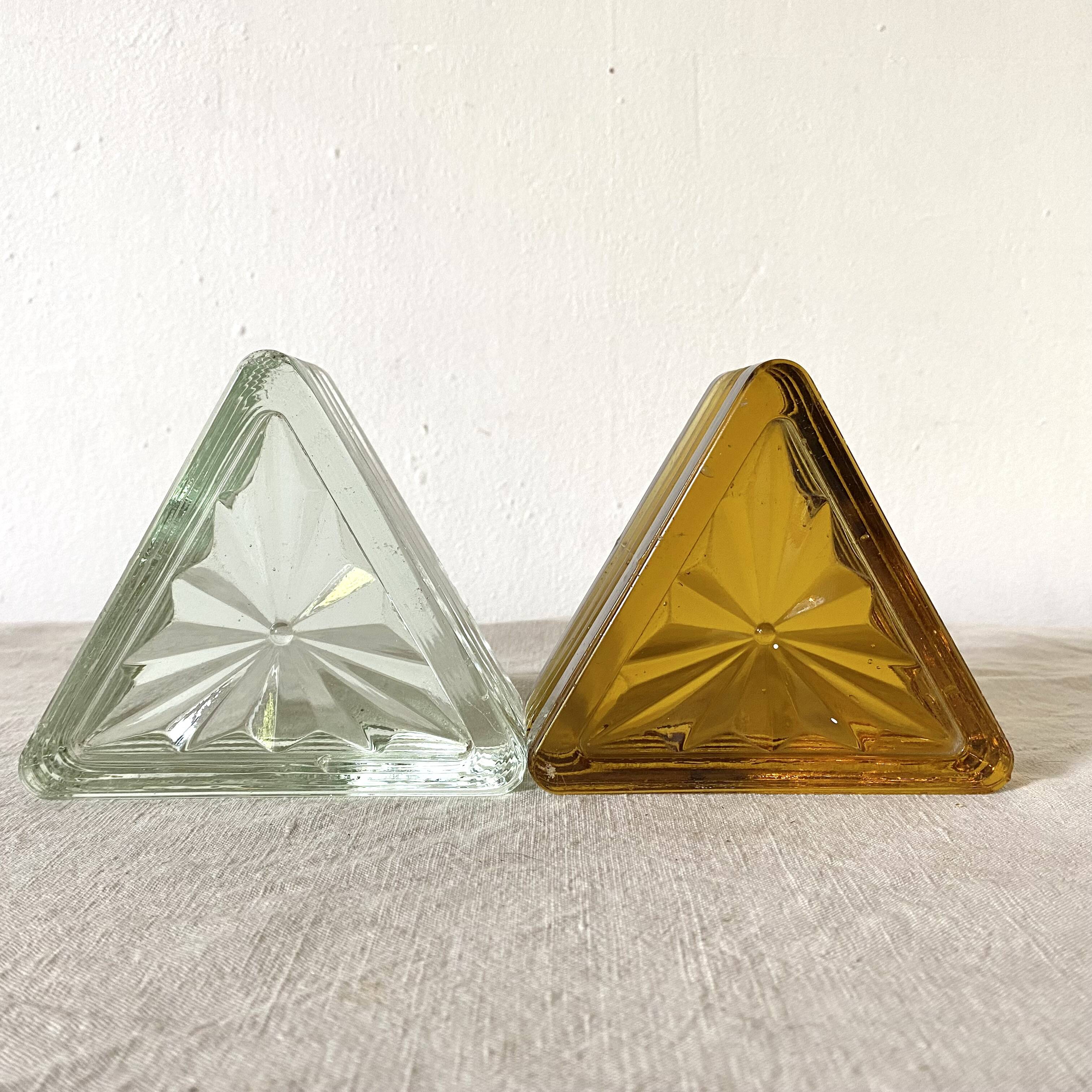 Pair of art deco glass bookends