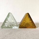 Pair of art deco glass bookends