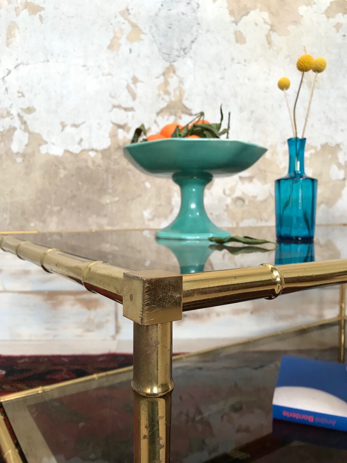 Bamboo imitation brass coffee table