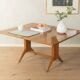 Unique dining/coffee table by Wilhelm Renz, 1950s, walnut, adjustable height