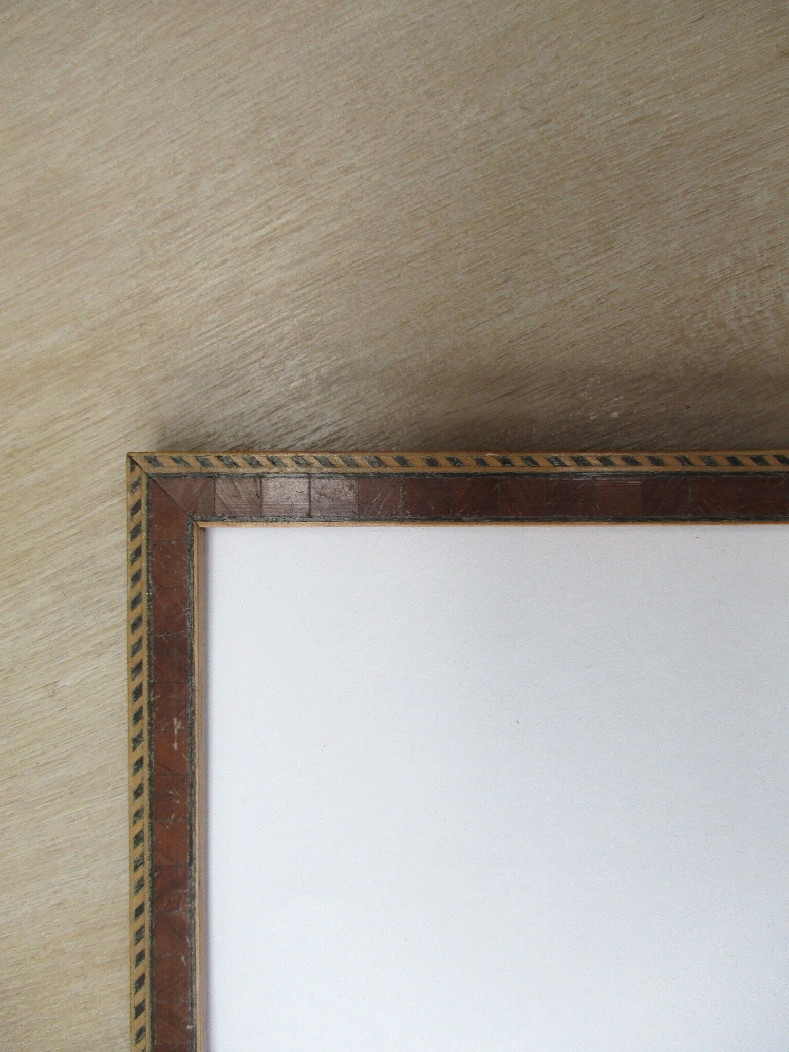 Old wall frame, wood marquetry