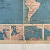 Vintage world map planisphere 1939