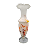 Murano blown glass vase, flamed white