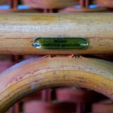 Mid-century bamboo and brass rocking chair and side table from fm, 1950s, set of 2.