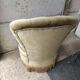 Green velvet toad armchair with vintage fringes