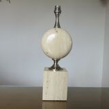 Travertine lamp by Philippe Barbier 1970