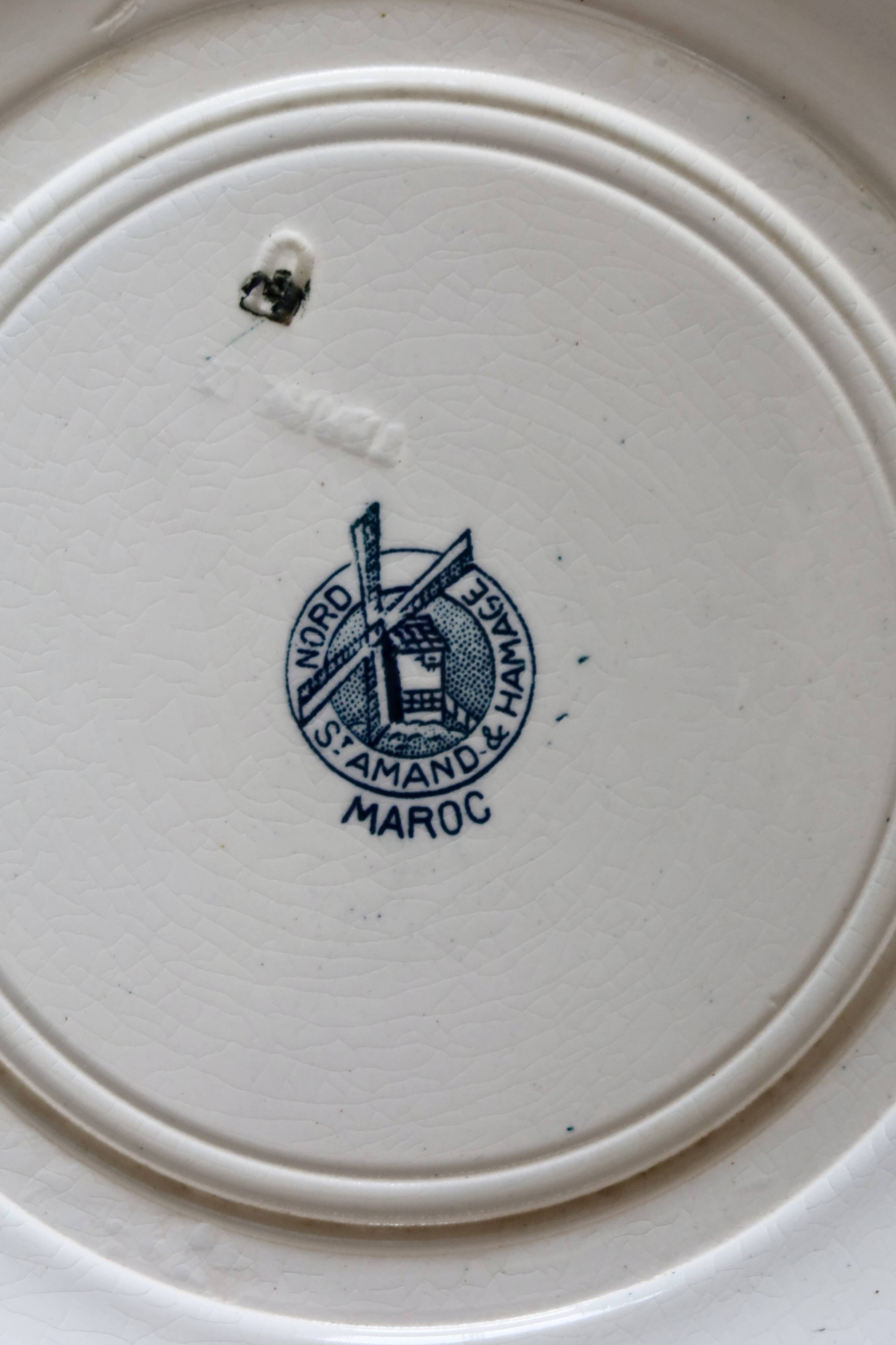 4 vintage deep plates in ironstone, Morocco model - Moulin des Loups