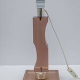 Mid-century Moden Italian Plexiglass and Silver Table Lamp, 1970s