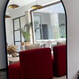 Black arch mirror 180x100 cm