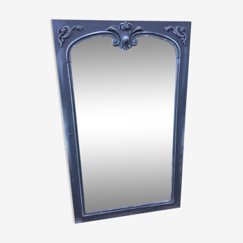 Matte black patinated mirror 82x135cm