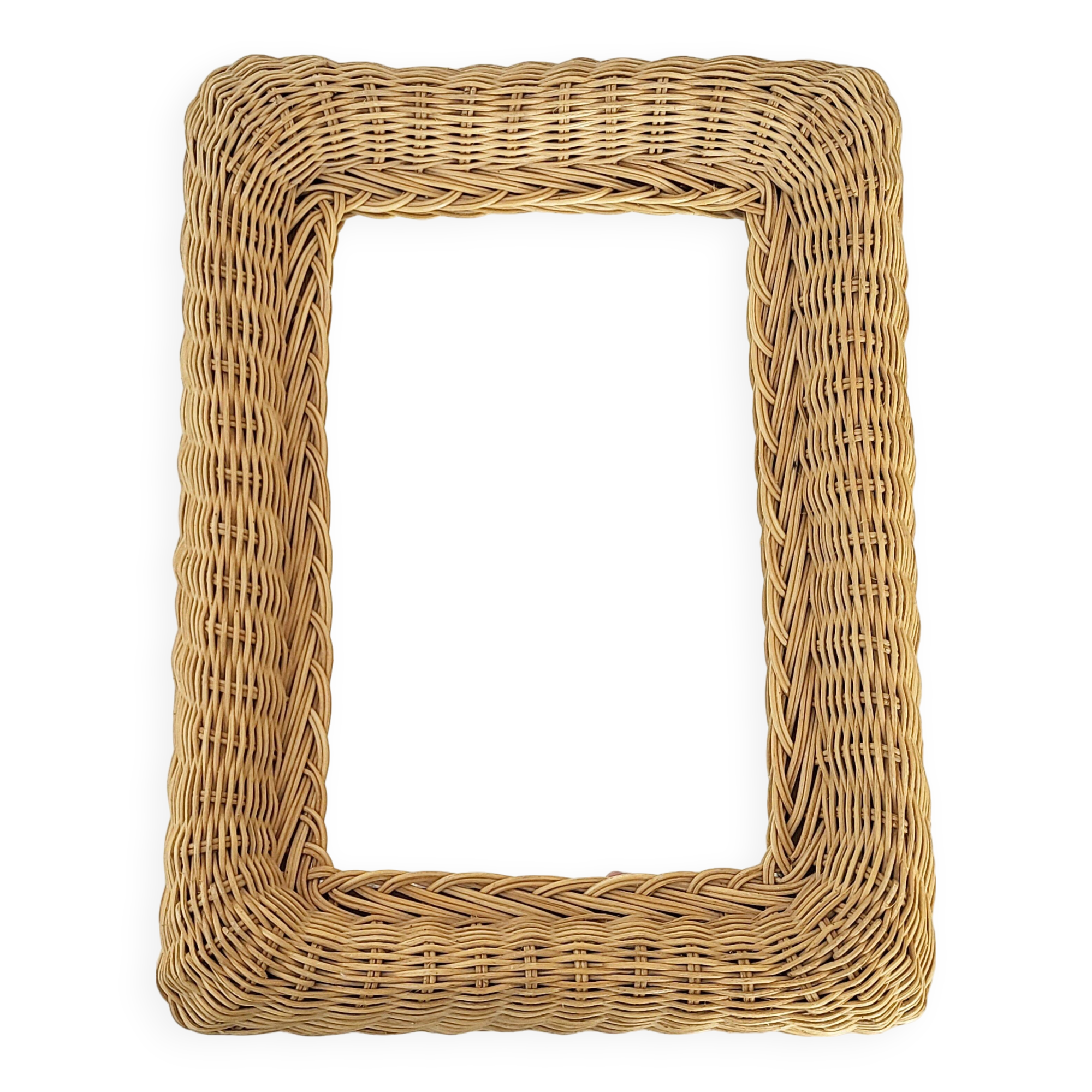 Vintage rattan mirror 1960