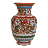 Handcrafted vase signed colorful patterned