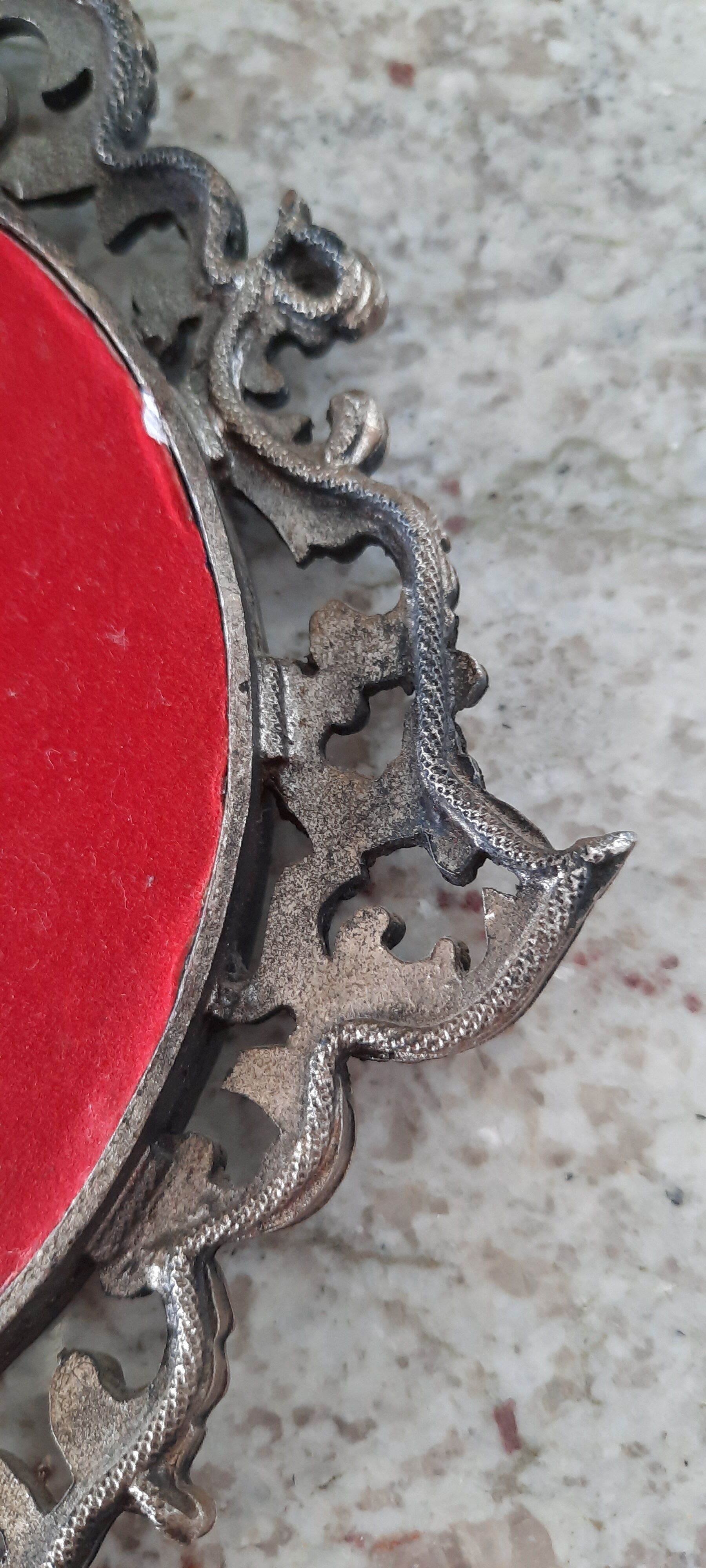 Vintage metal wall mirror 11x22cm