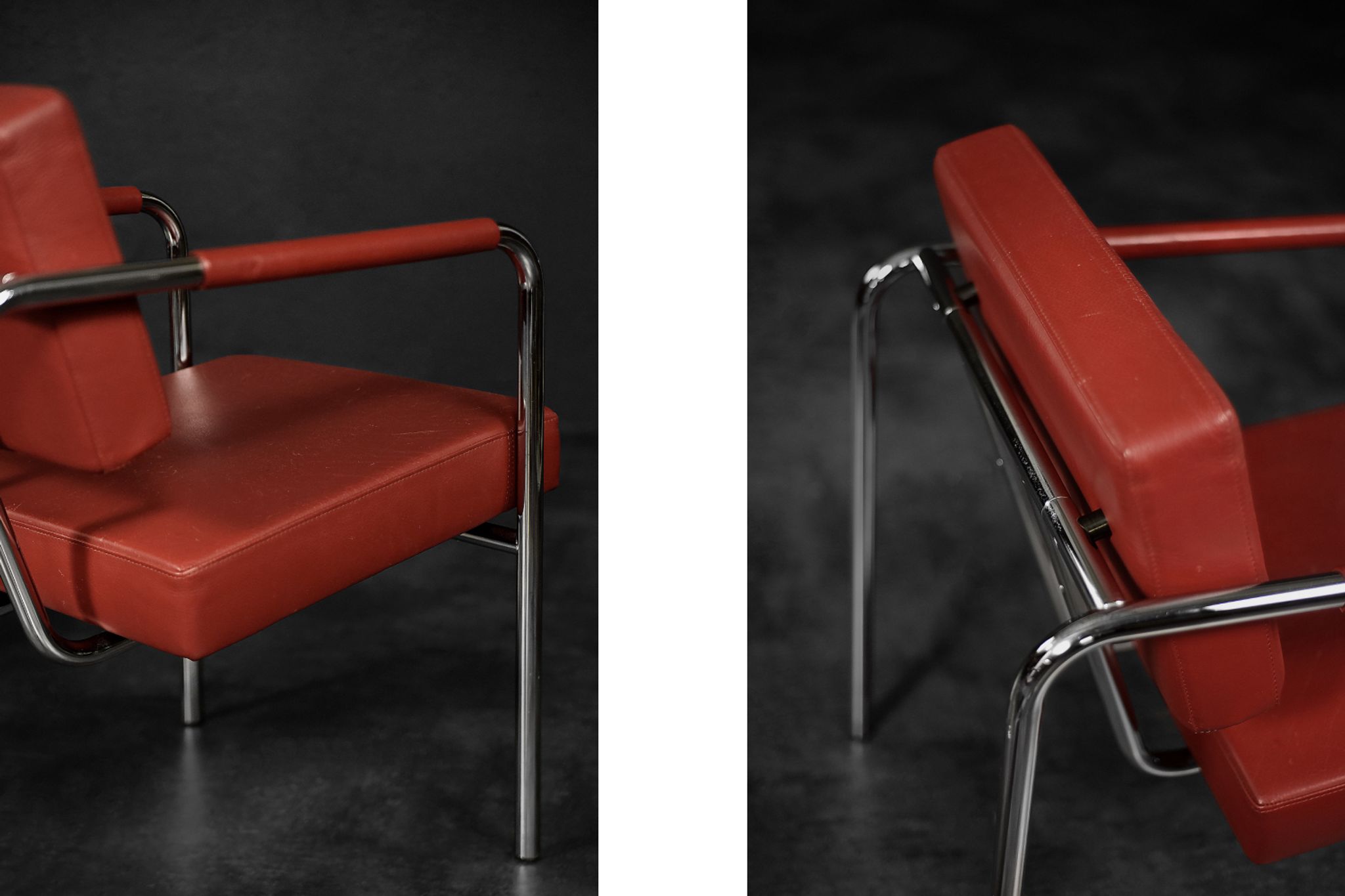 Fauteuils scandinaves bauhaus chrome
