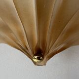 Applique vintage coquillage, verre ambré, France, 1970