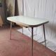 Kitchen table in formica white vintage 60s