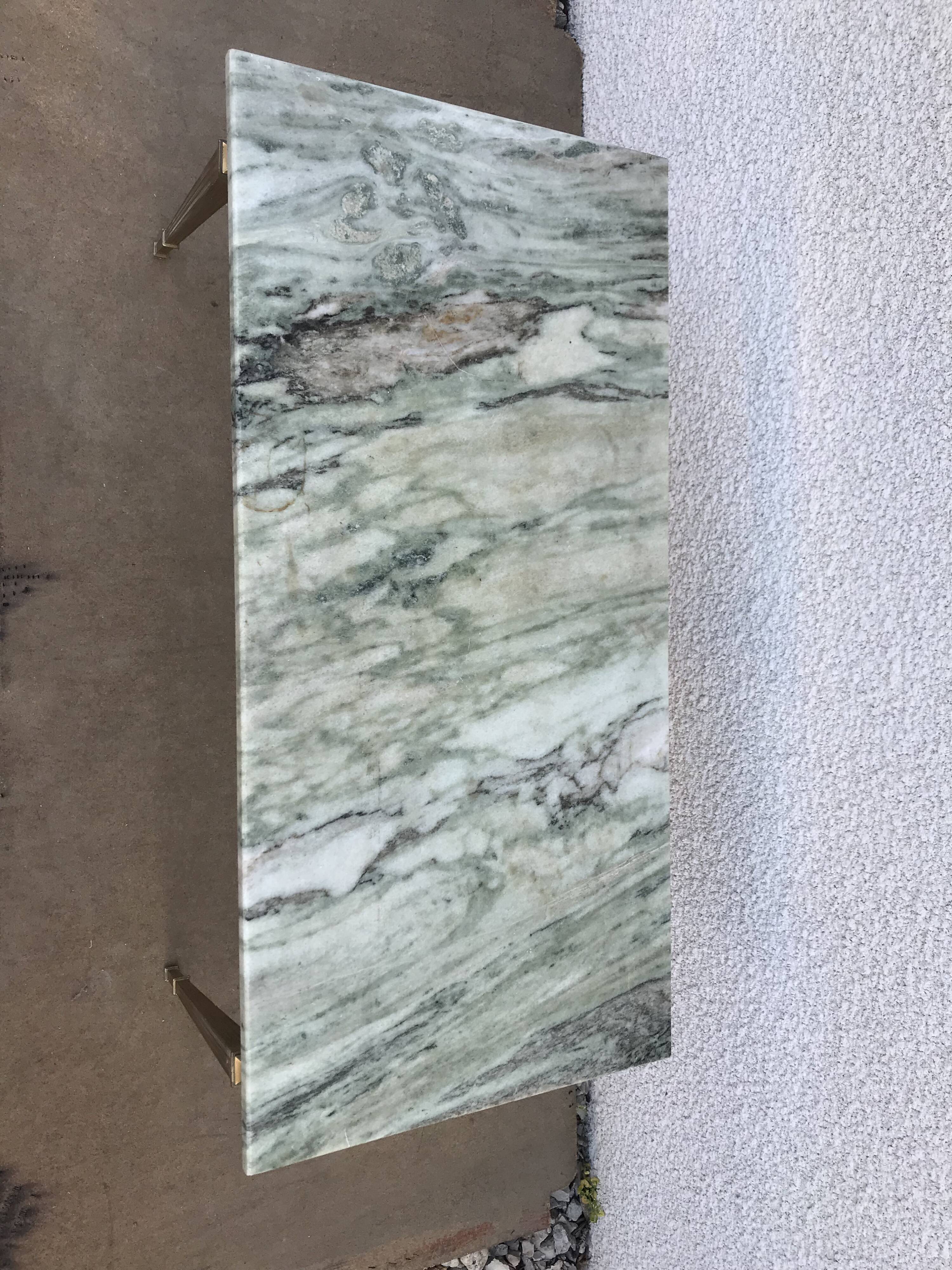 Table low marble and golden bronze