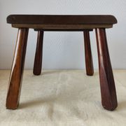 Wooden stool in Scandinavian style, handcrafted, circa 1960.