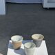 Set of 3 cups / mug in Indonesian ceramic (black, matte brown & speckled glazed)