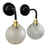 Set of two new electrified ball sconces