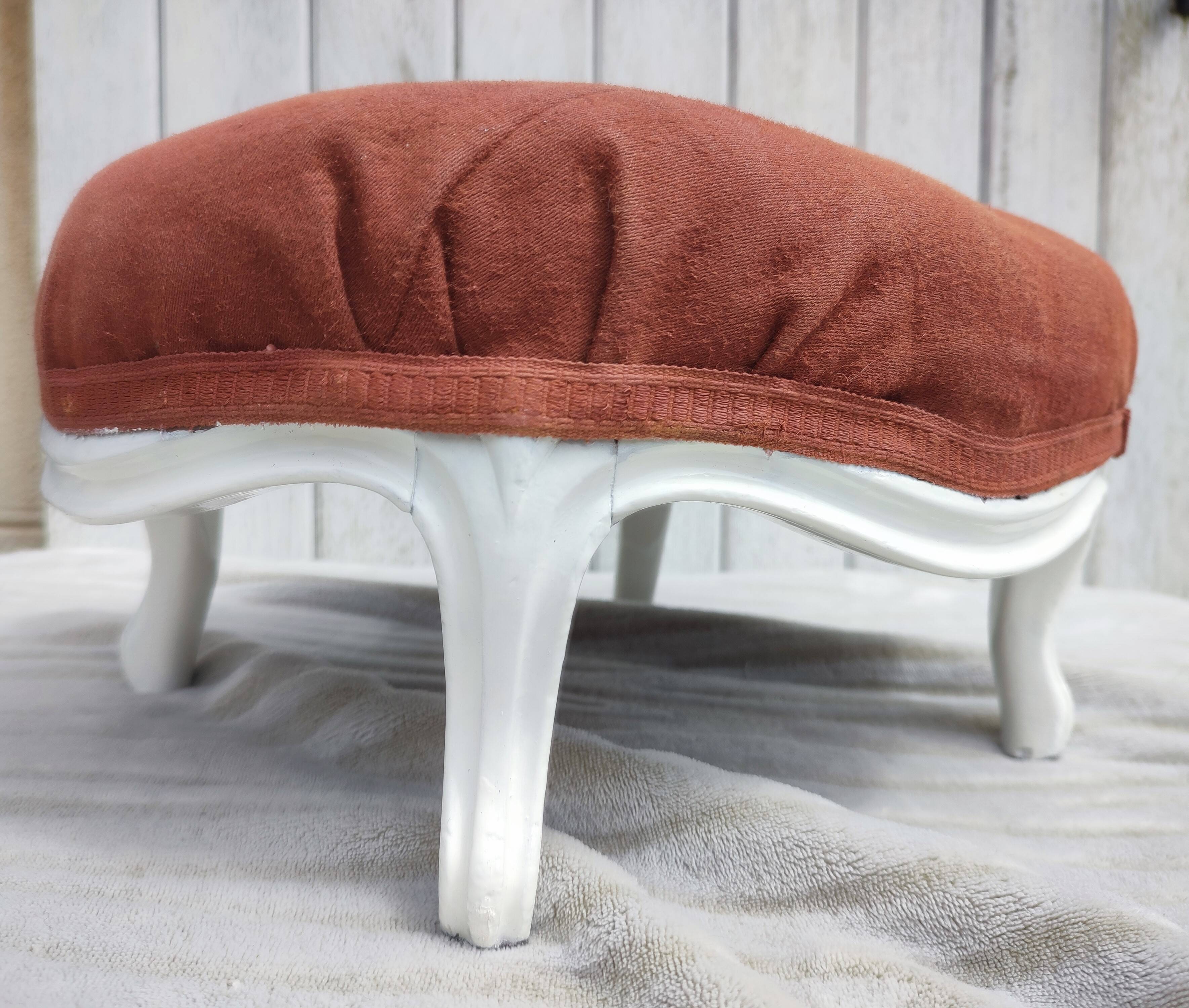 Renovated 19th century wooden footrest