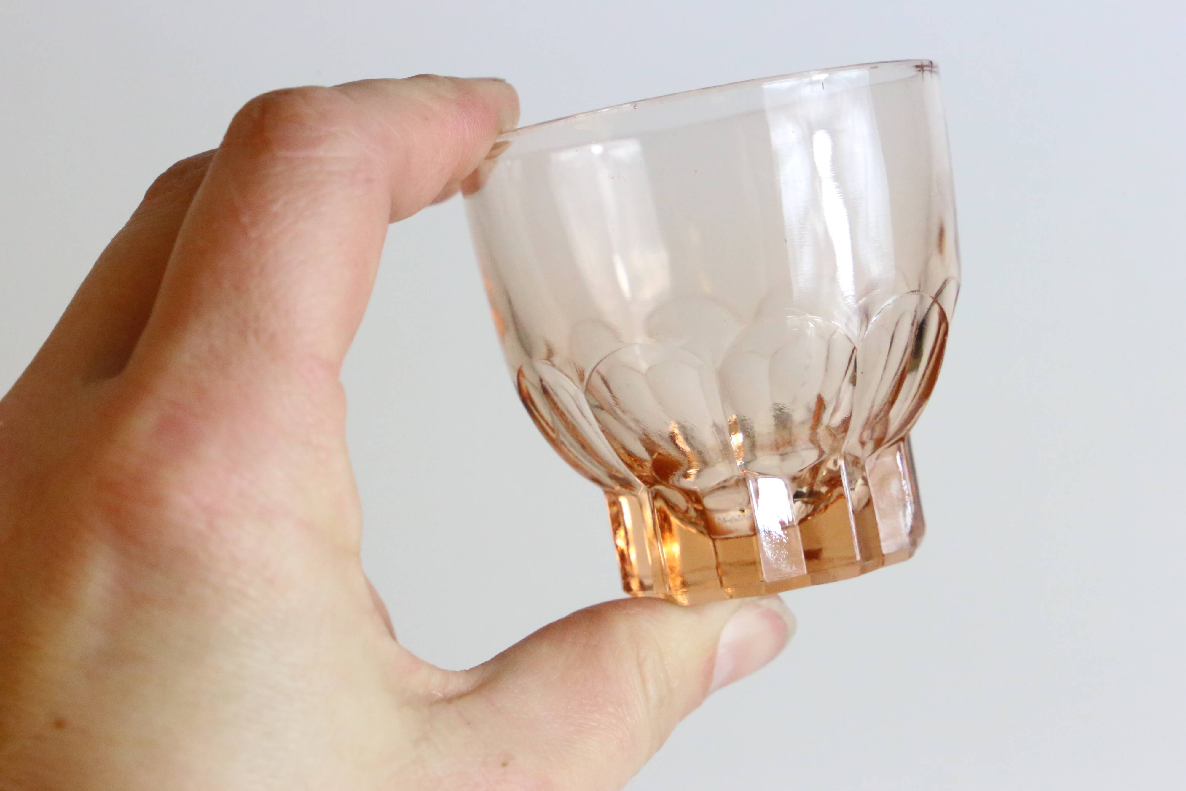 Set de 5 verre à liqueur en verre rose