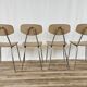 Ensemble de quatre chaises en fer et skai 1970