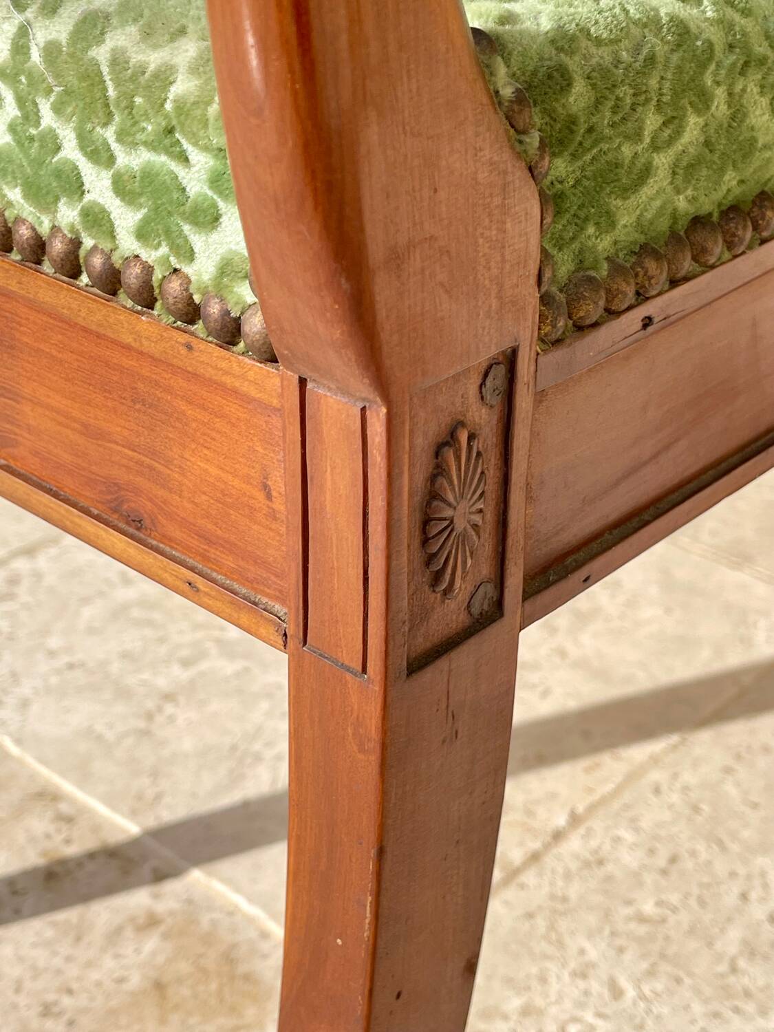 Empire Style Mahogany Swan Neck Bench