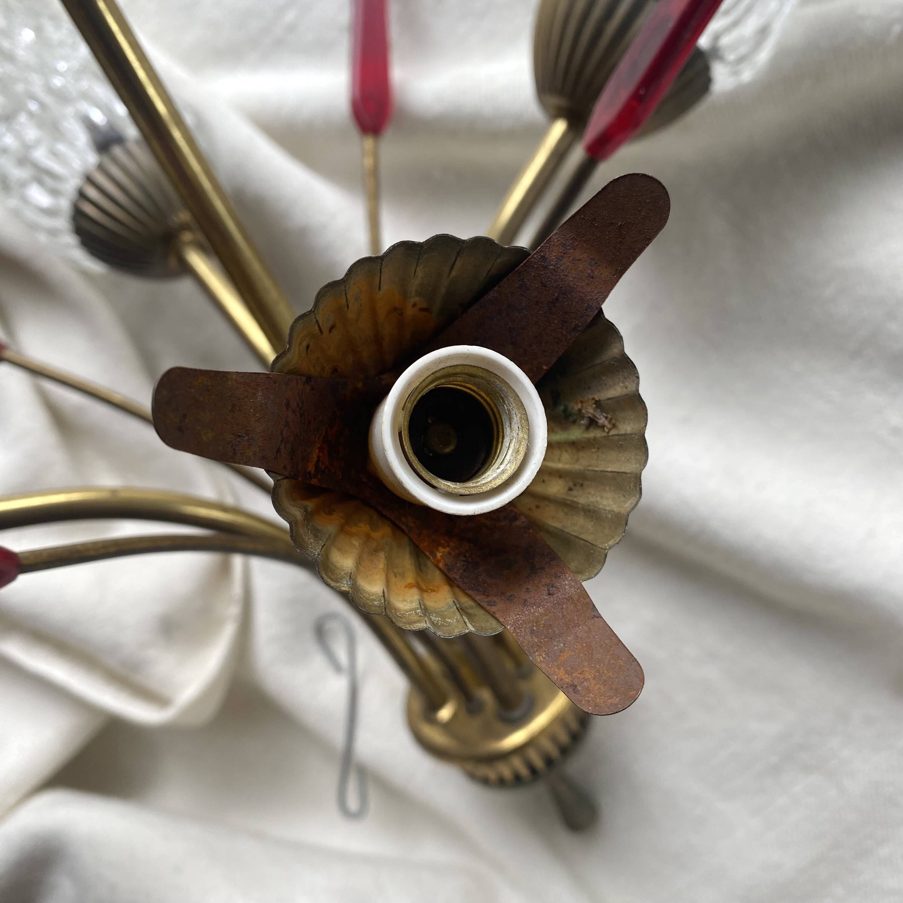 50s-60s tulip chandelier, modernist style