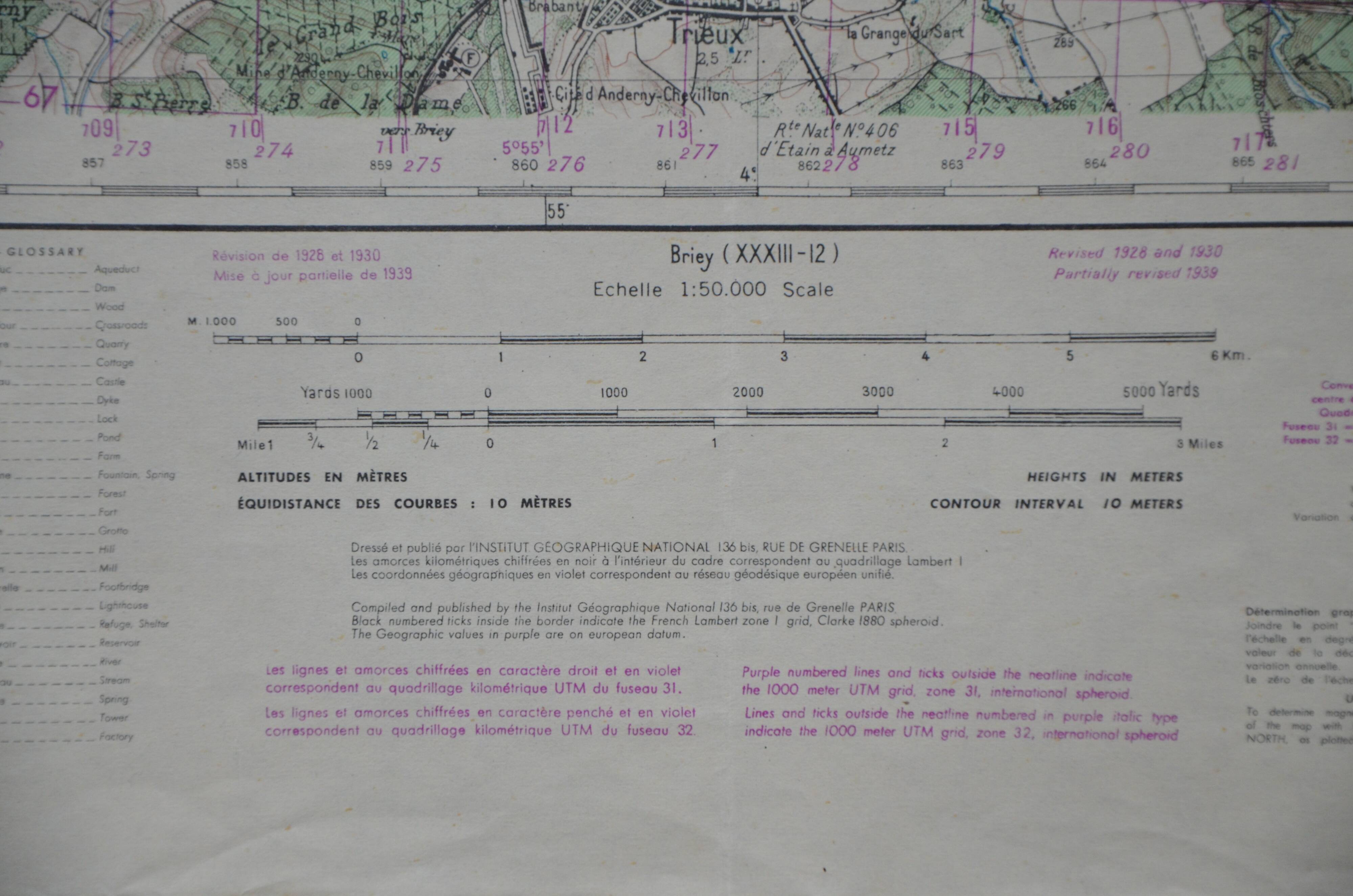 Vintage map of Audun-le-Roman