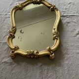 Golden resin rock mirror  42x68cm