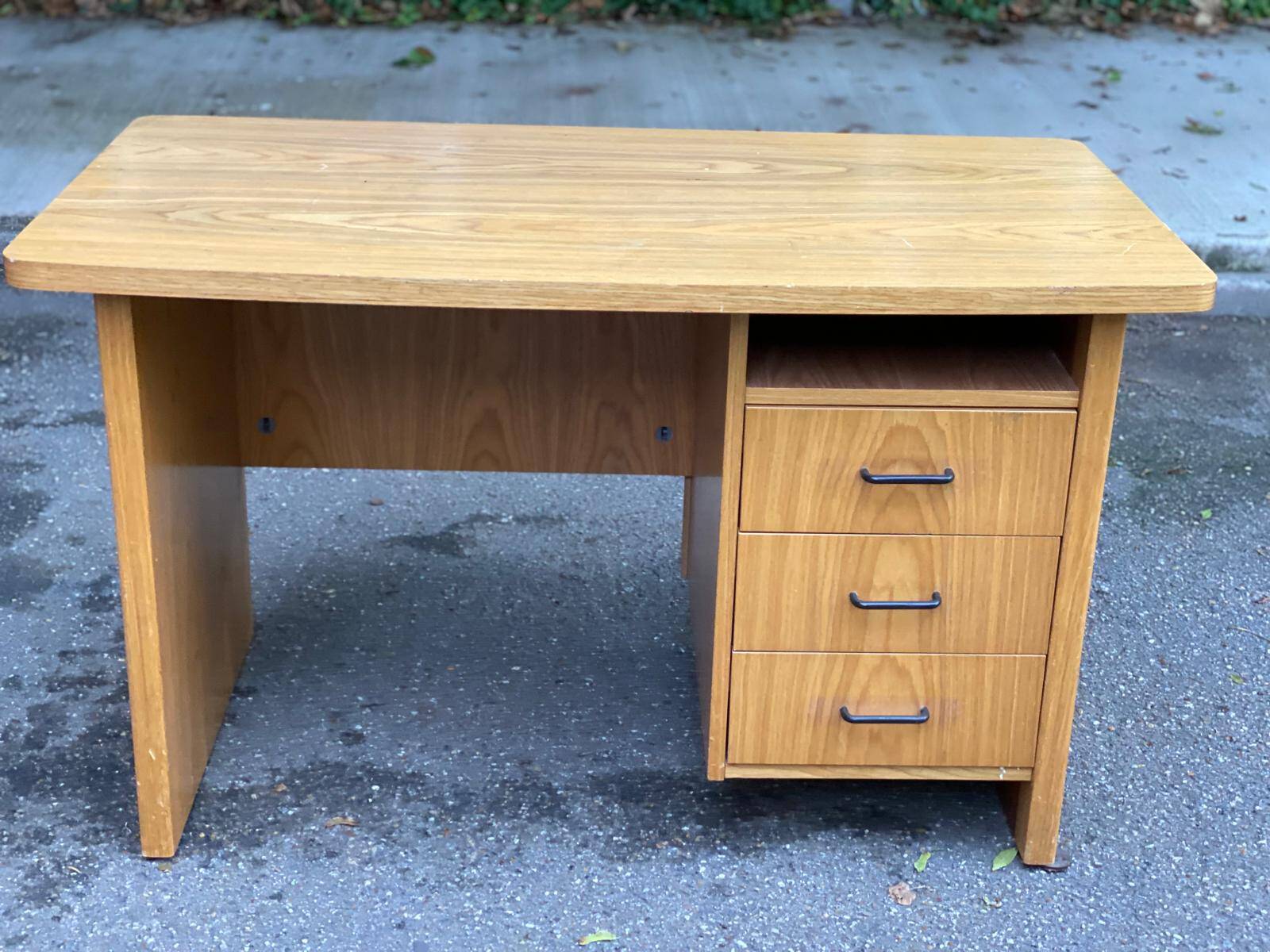 Scandinavian wooden desk from the 1980s with drawers