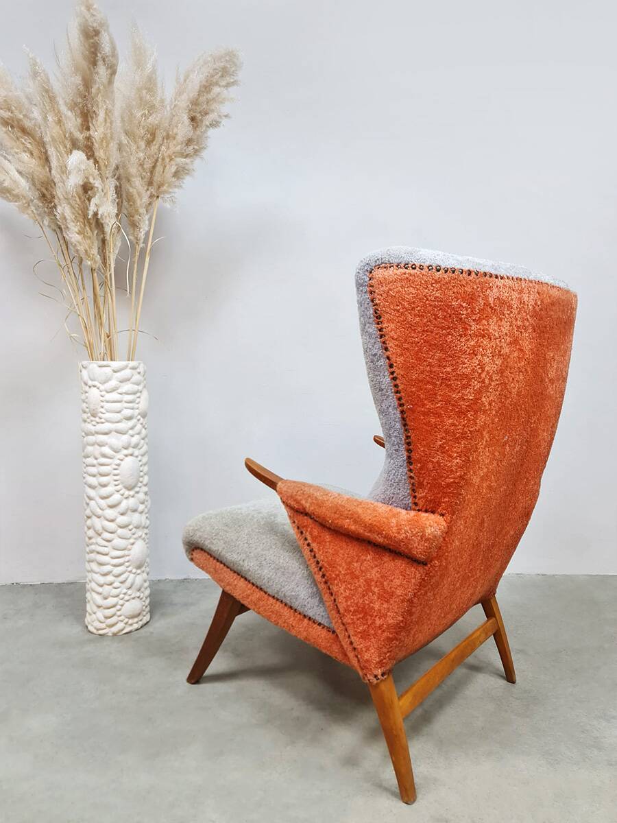 Fauteuil à oreilles design du milieu du siècle « Duo tone »