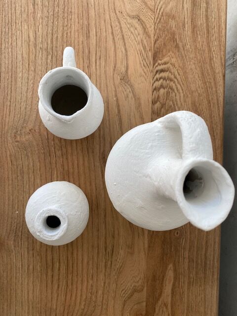 Set of 3 sandstone vases