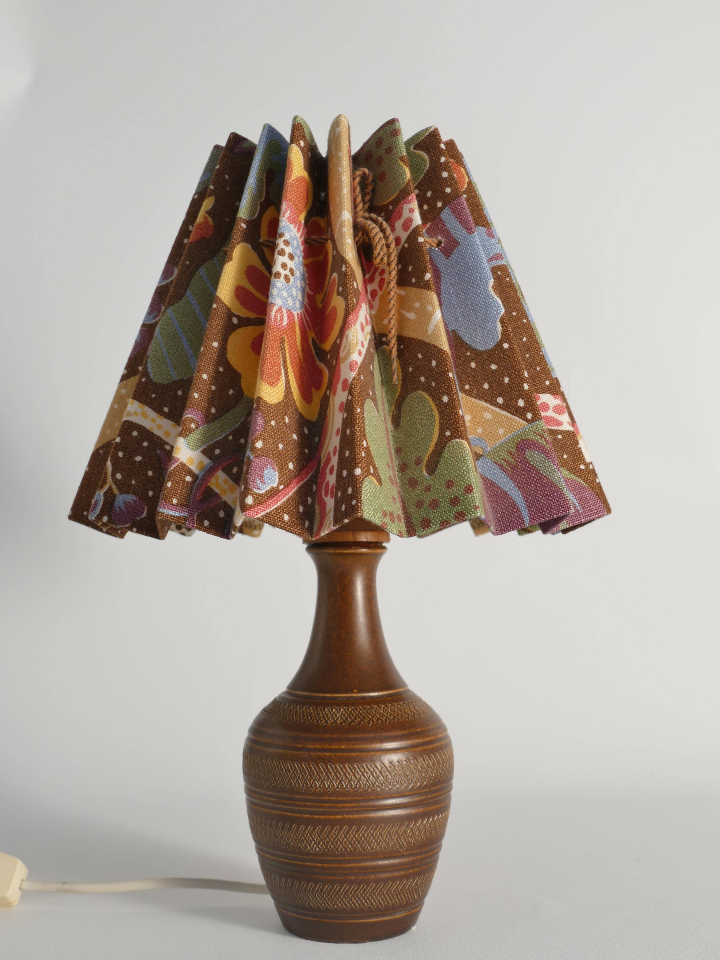 Brown Stoneware Table Lamp, Model number 59617, by Scheurich West Germany 1960s