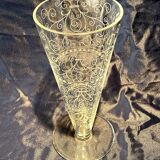 Lido model conical vase in baccarat crystal with art deco patterns