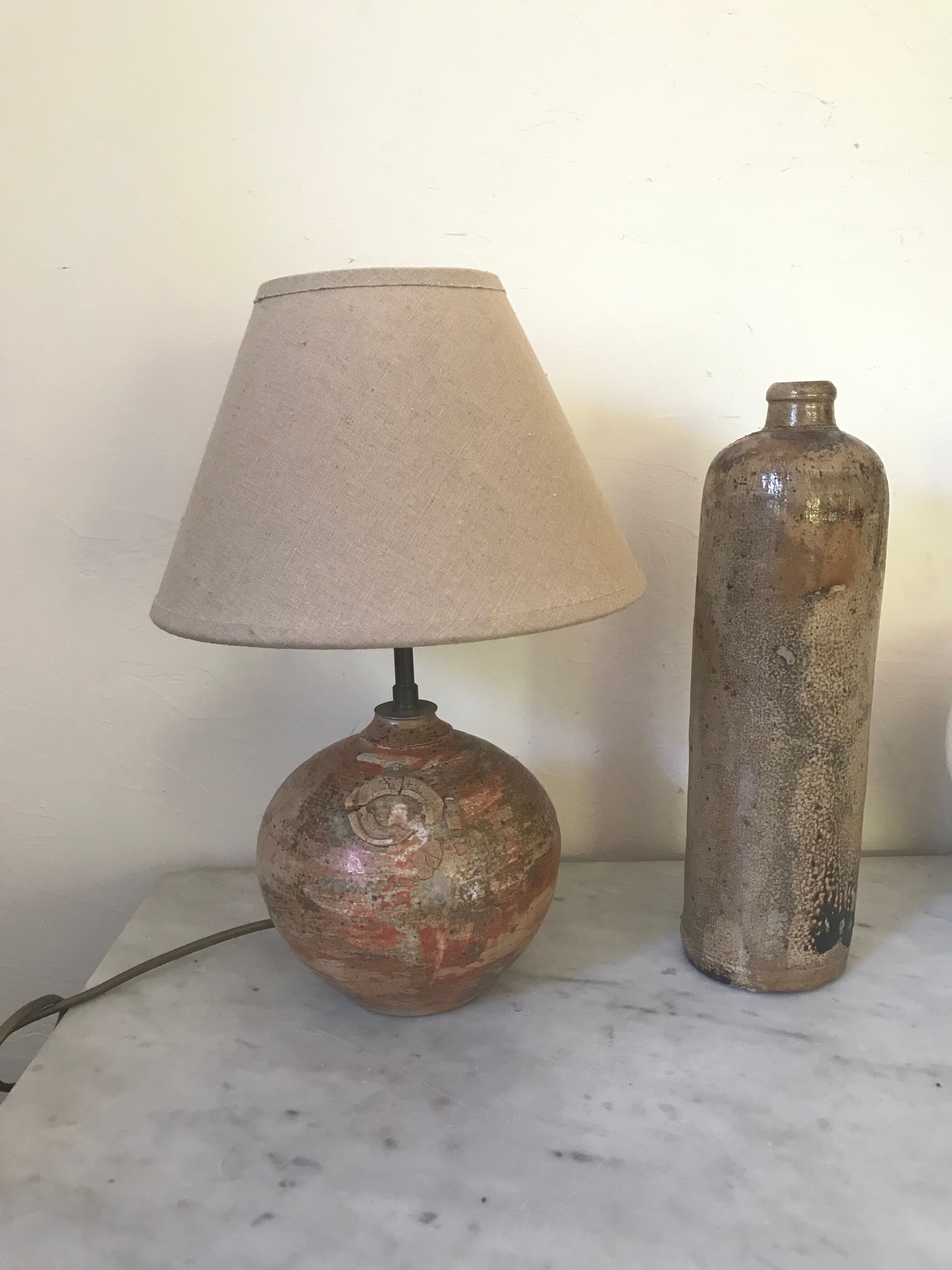 Vintage sandstone lamp foot