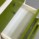 Beige Wood and Green Varnish Bedside Tables, Norway, 1960s, Set of 2