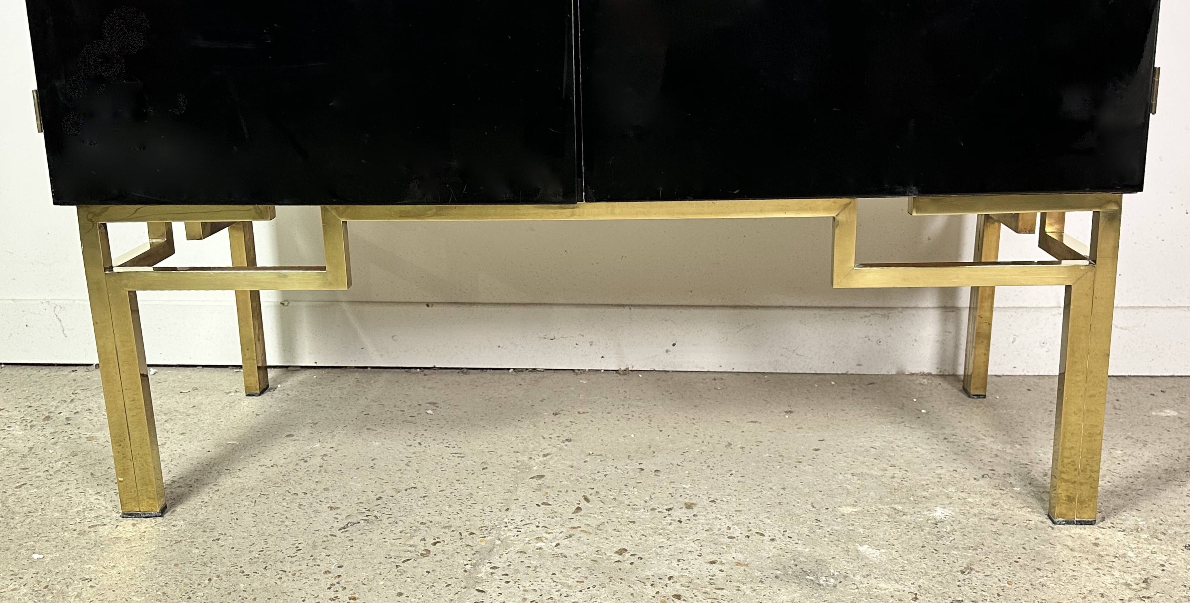 Guy Lefevre black lacquer storage unit 1970